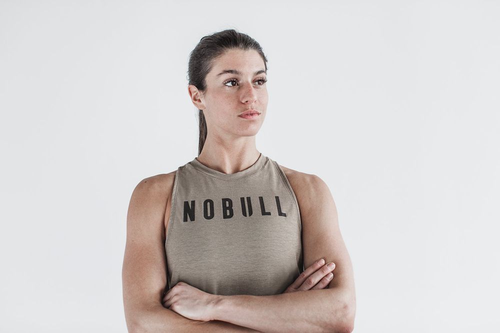 NOBULL Women's High-Neck Tank Tops - Fallen Rock - Ireland (2180AQJNR)